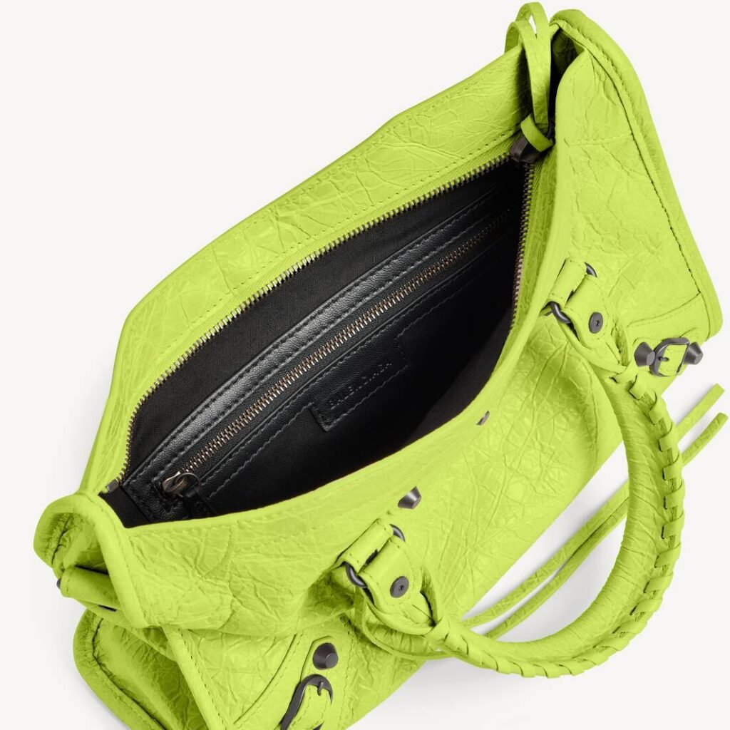 Lime green Balenciaga Le City handbag